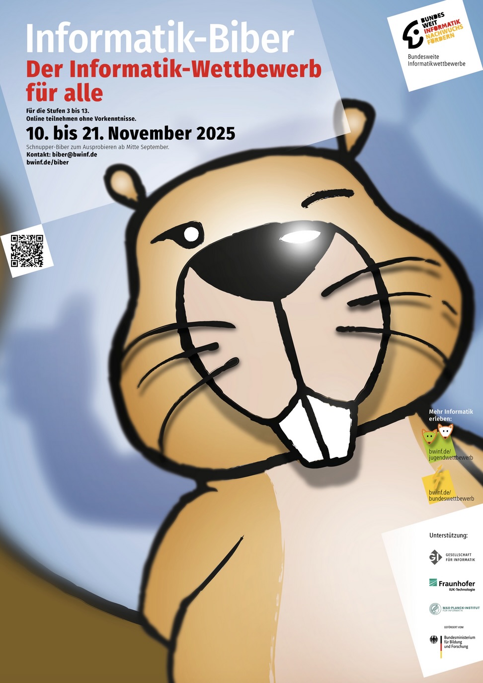 Flyer für den Informatik Wettbewerb "Informatik-Biber" am IKG Tuttlingen